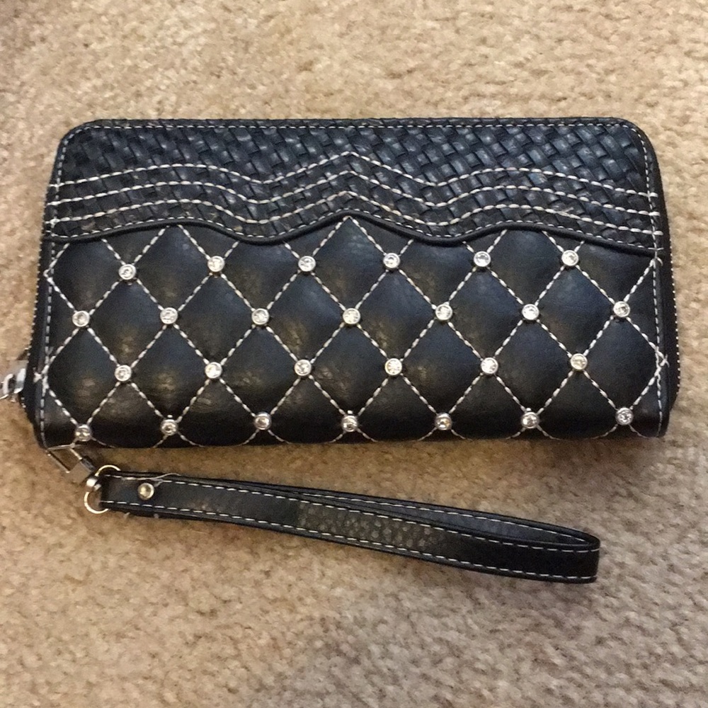 Black rhinestone clutch